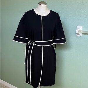 Donna Morgan Black Dress with White Trim